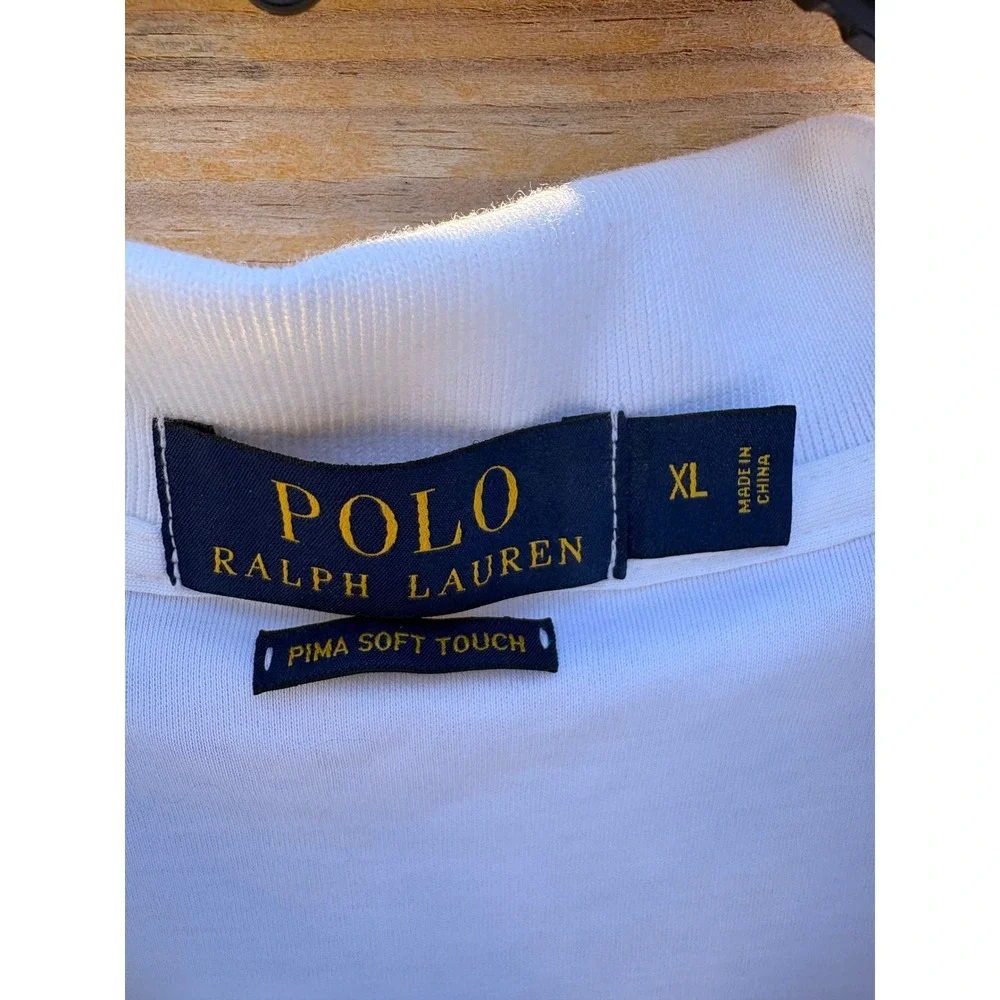 Polo Ralph Lauren Mens XL White Pima Soft Touch Short Sleeve Polo Shirt